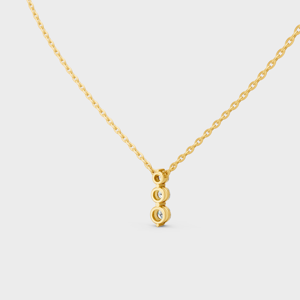 Fine Jewelry 1.11 Ct Lab-Grown Diamond Pendant Necklace Yellow Gold
