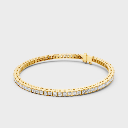 Hallmark 9K Yellow Gold Lab-Grown Princess Cut Diamond Bracelet