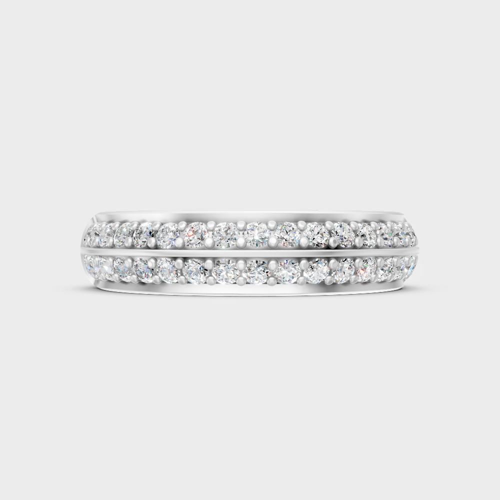 Premium 950 Platinum Round-Cut Lab-Grown Diamond Wedding Band