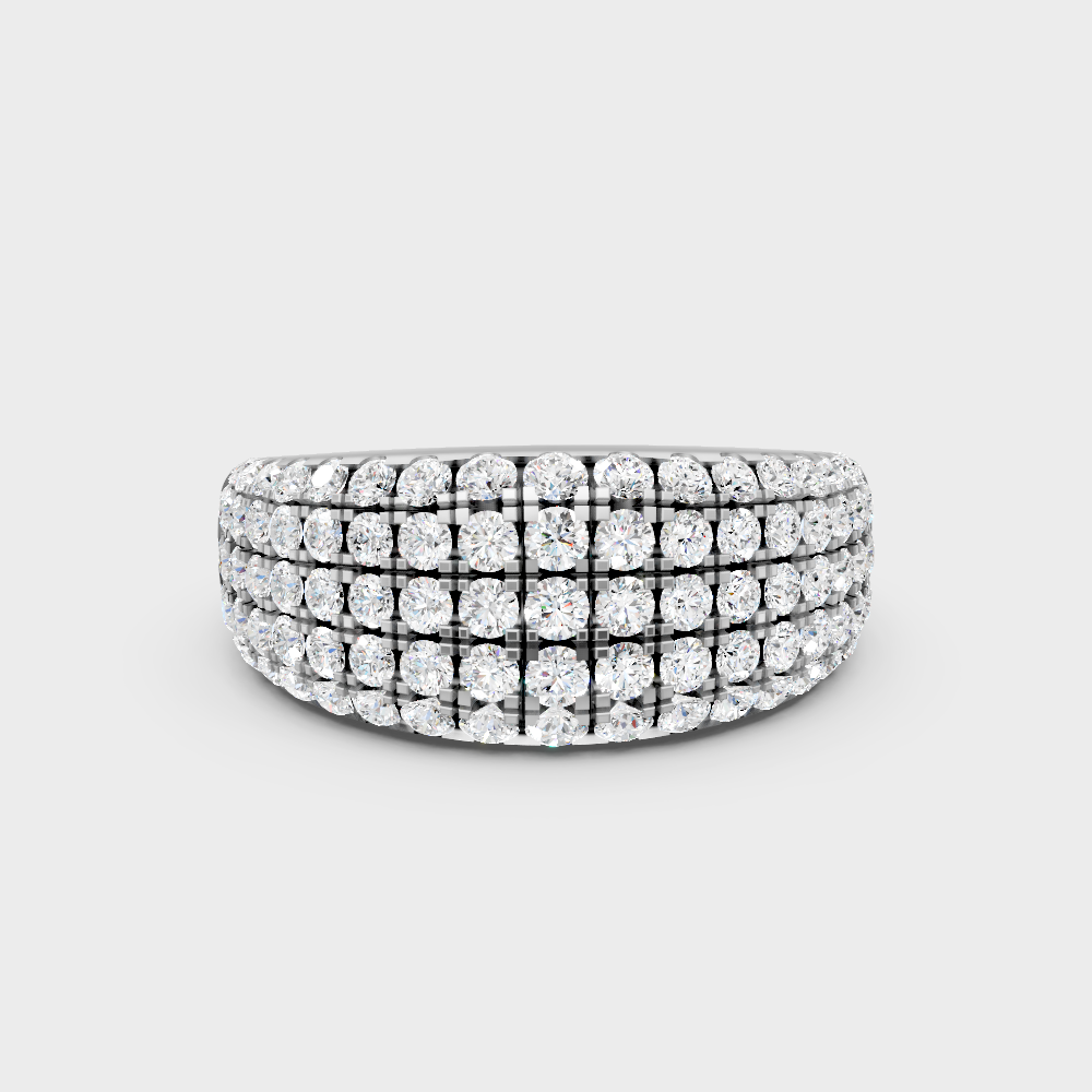 Premium 950 Platinum Round-Cut Lab-Grown Diamond Wedding Band