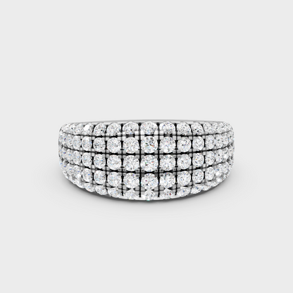 Premium 950 Platinum Round-Cut Lab-Grown Diamond Wedding Band