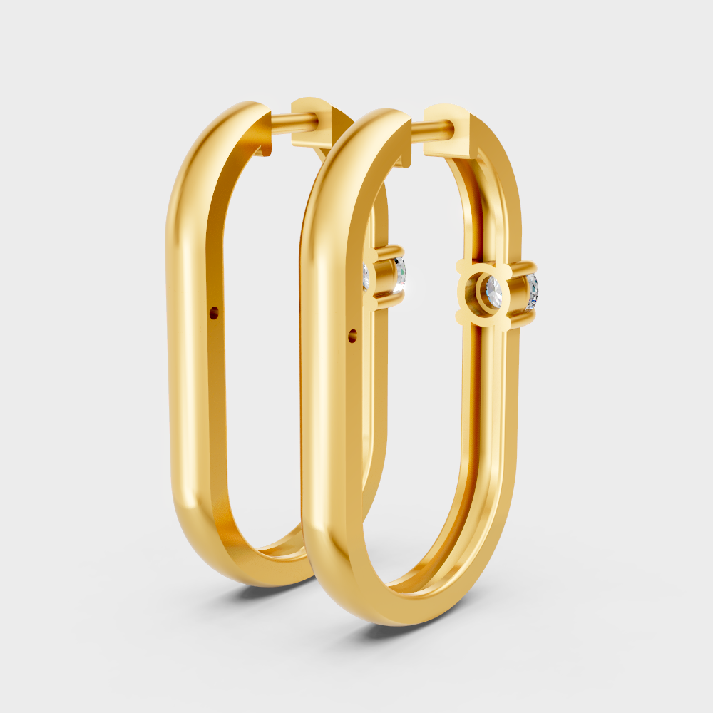 9K Yellow Gold Lab-Grown Diamond Hoops with Timeless Round-Cut Sparkle