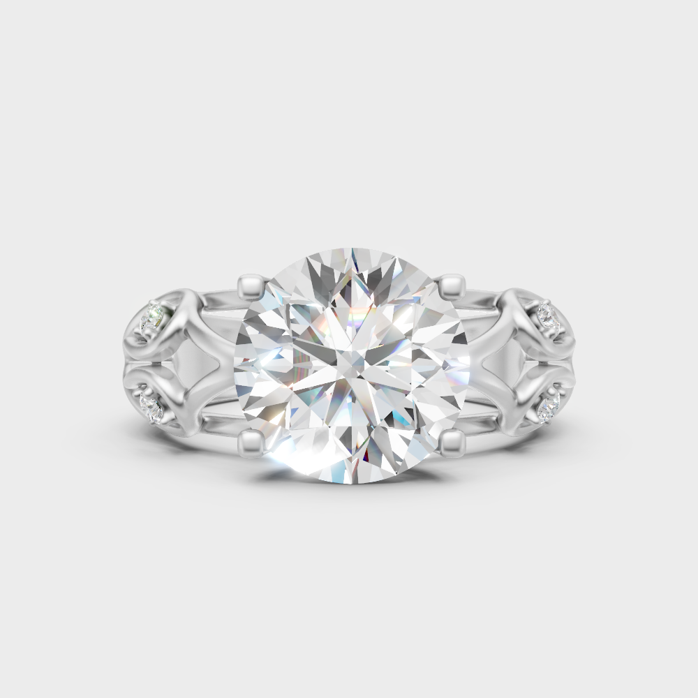 Sleek 18K White Gold Solitaire Ring Featuring A Certified Round Lab Diamond