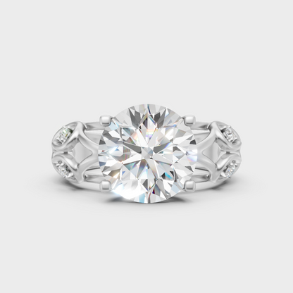 Sleek 18K White Gold Solitaire Ring Featuring A Certified Round Lab Diamond