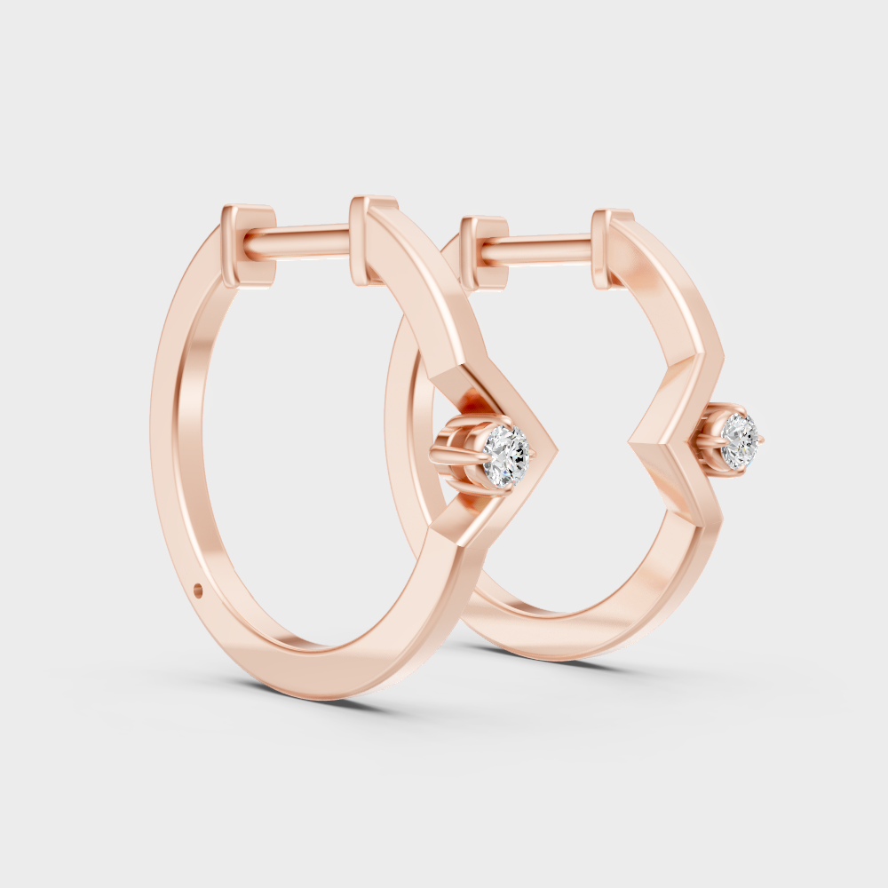 Elegant Lab Grown Diamond Hoop Earrings In Rose Gold Refined Luxury