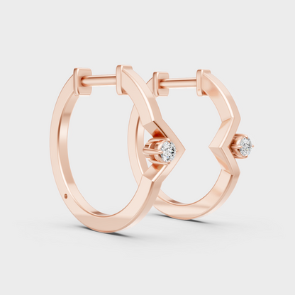 Elegant Lab Grown Diamond Hoop Earrings In Rose Gold Refined Luxury