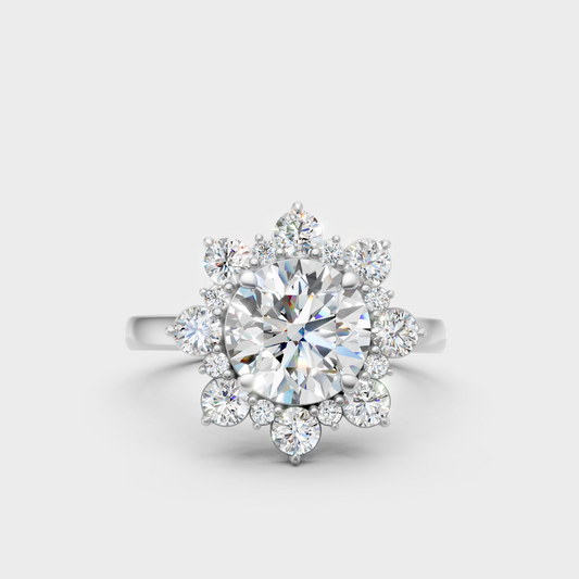 Premium 950 Platinum Round-Cut Lab-Grown Diamond Engagement Ring