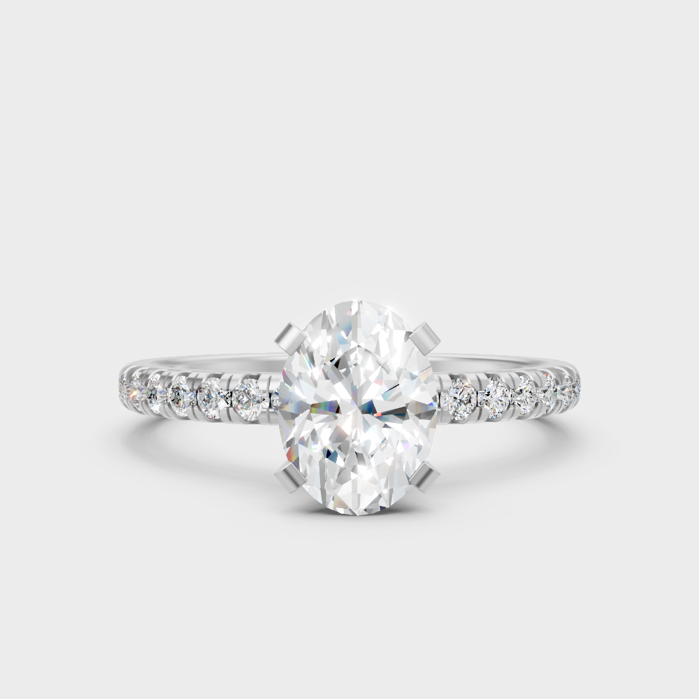 Certified 1.19 Carat Oval-Cut Lab-Grown Diamond In 14K White Gold