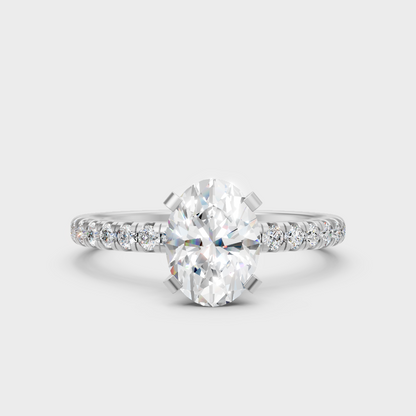 Certified 1.19 Carat Oval-Cut Lab-Grown Diamond In 14K White Gold