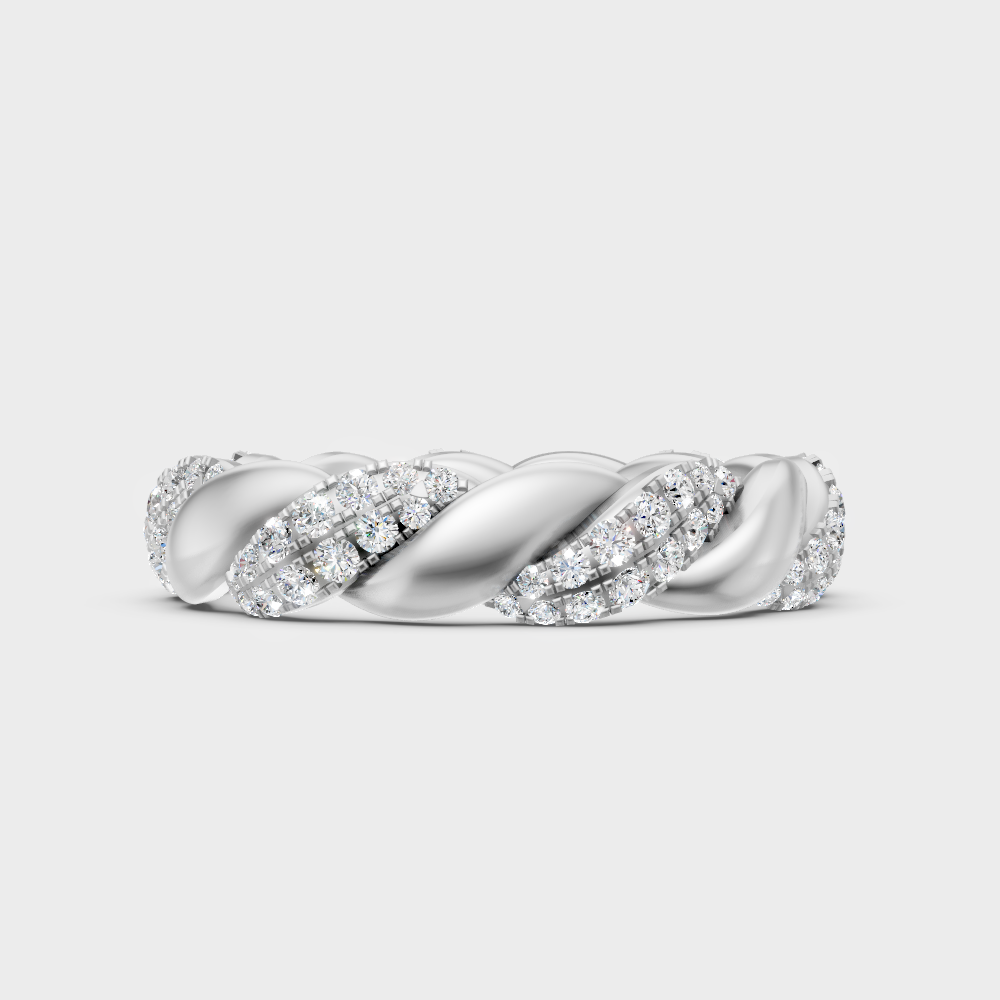 Premium 950 Platinum Round-Cut Lab-Grown Diamond Wedding Band
