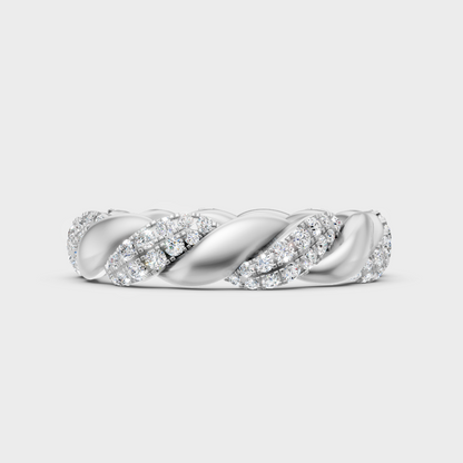 Premium 950 Platinum Round-Cut Lab-Grown Diamond Wedding Band
