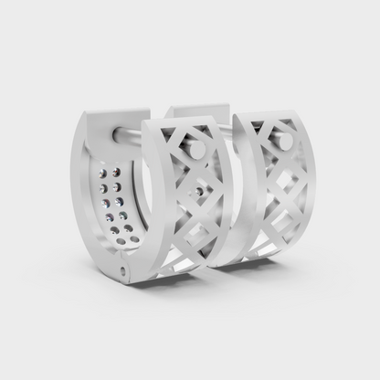 Minimal Men’s Diamond Hoop Earrings In Platinum 950 Premium Craftsmanship