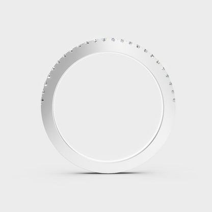 High-Polish 950 Platinum  Round Lab Diamond Band For Maximum Shine
