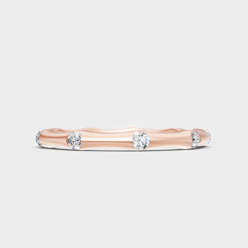 Unique Rose Gold Band Featuring A Certified Round Lab-Grown Diamond