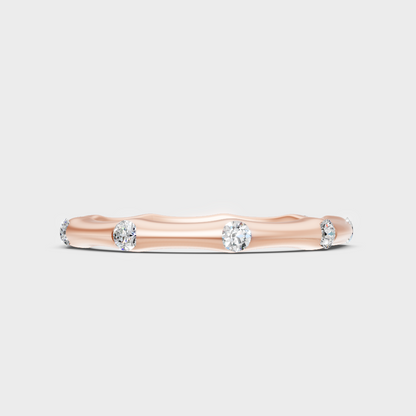 Unique Rose Gold Band Featuring A Certified Round Lab-Grown Diamond