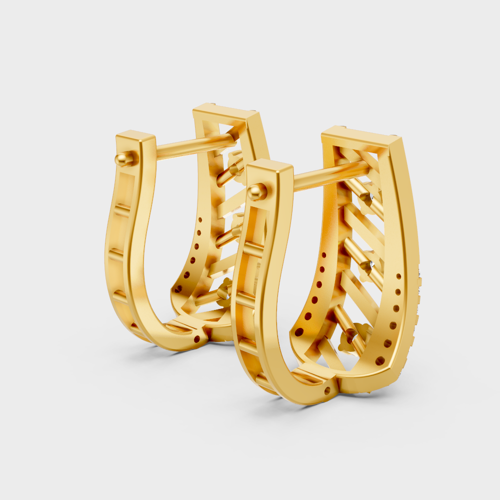 Ethical Lab-Grown Diamond Hoops In Premium Yellow Gold Finish