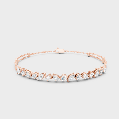 Hallmark Gold Multi Shape Diamond Bracelet Yellow Gold