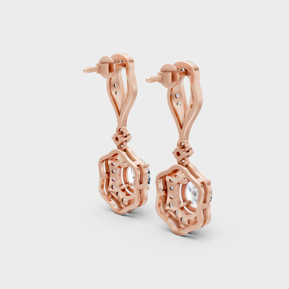 Ethical Lab-Grown Diamond Drop Earrings In Rose Gold