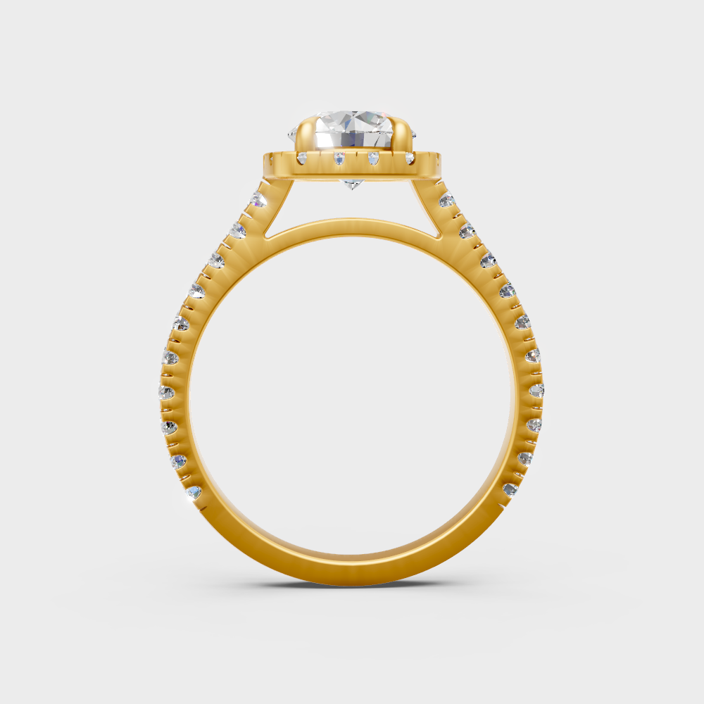 Hallmarked 18K Yellow Gold Ring With 1.83Ct Brilliant Round Lab Diamond Showcase