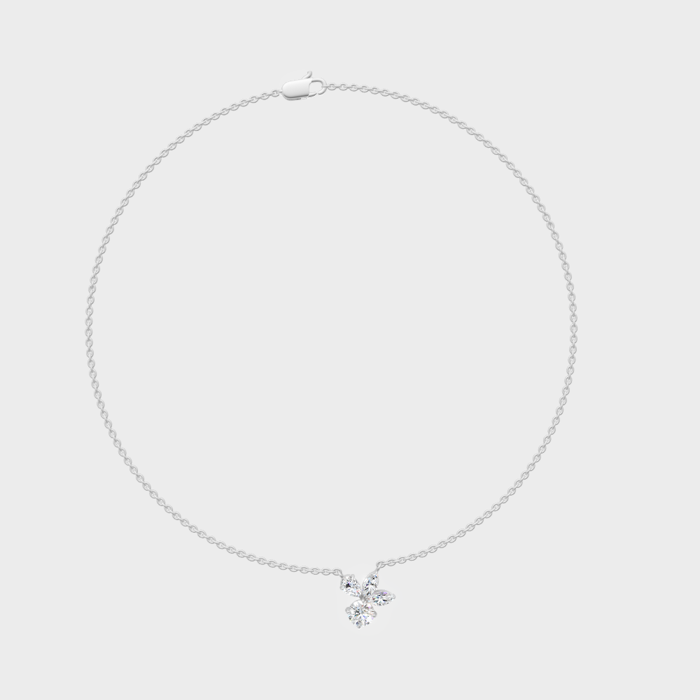Premium 950 Platinum Multi-Shape Lab-Grown Diamond Solo Pendant