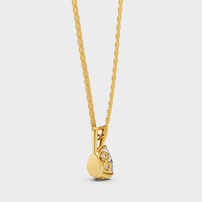 Luxury Pear Cut Diamond Pendant Necklace Yellow Gold