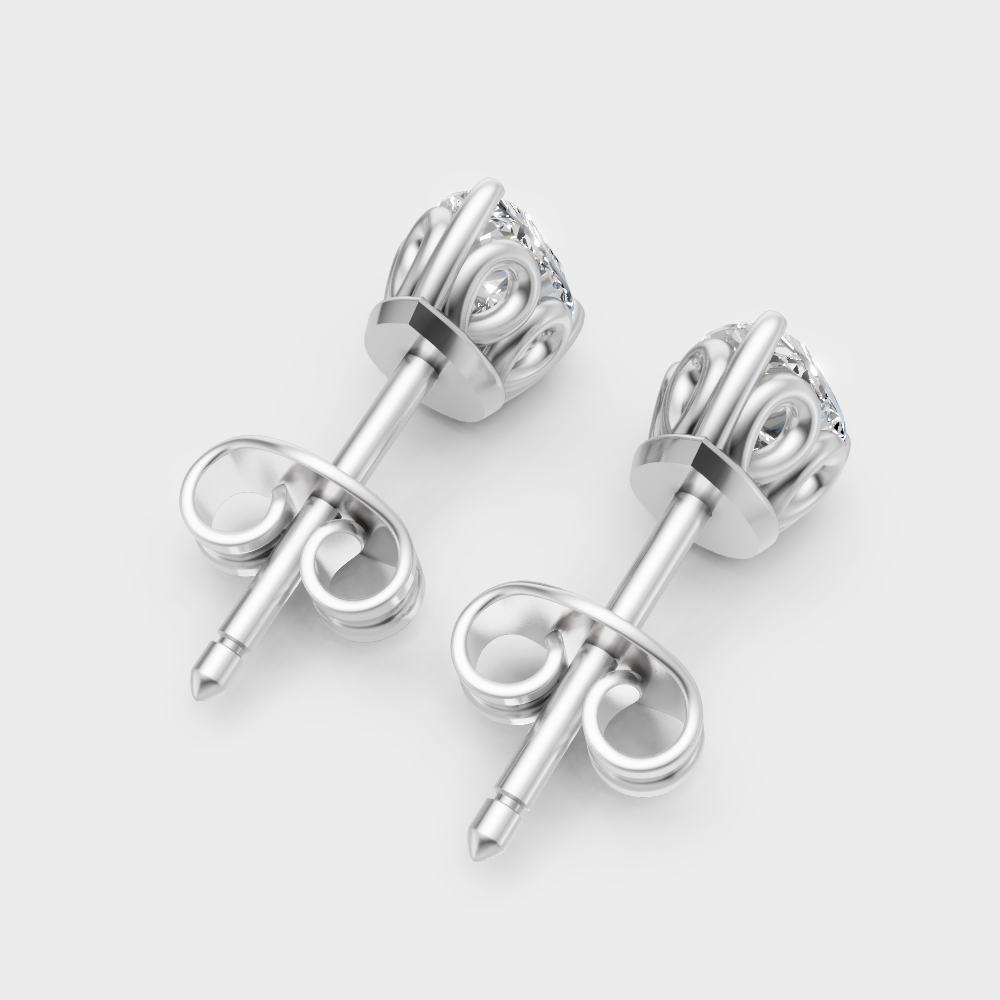 Pear Cut Lab Diamond Stud Earrings In Hallmark White Gold