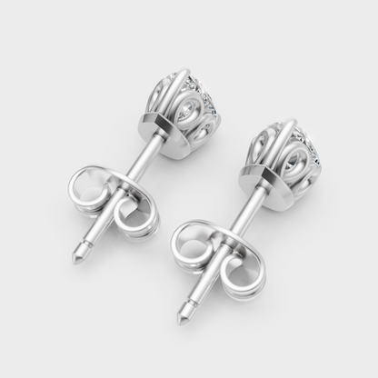 Pear Cut Lab Diamond Stud Earrings In Hallmark White Gold