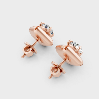 Round Cut Lab Grown Diamond Earrings in