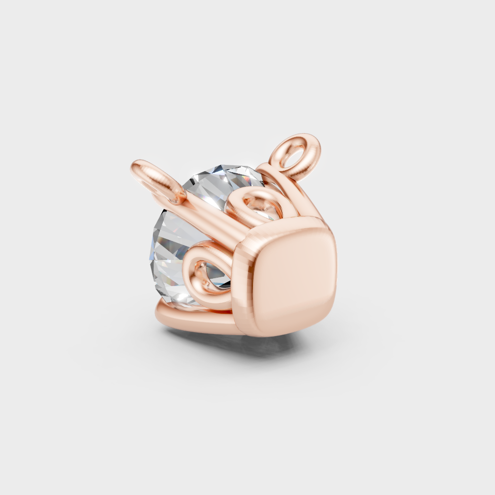 Luxury Round Diamond Pendant Rose Gold Fine Jewelry
