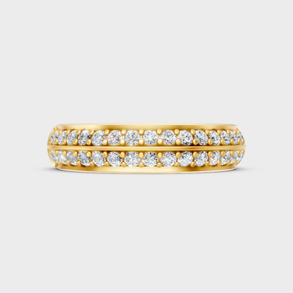 Certified Round-Cut Lab-Grown Diamond Band In 18K Yellow Gold