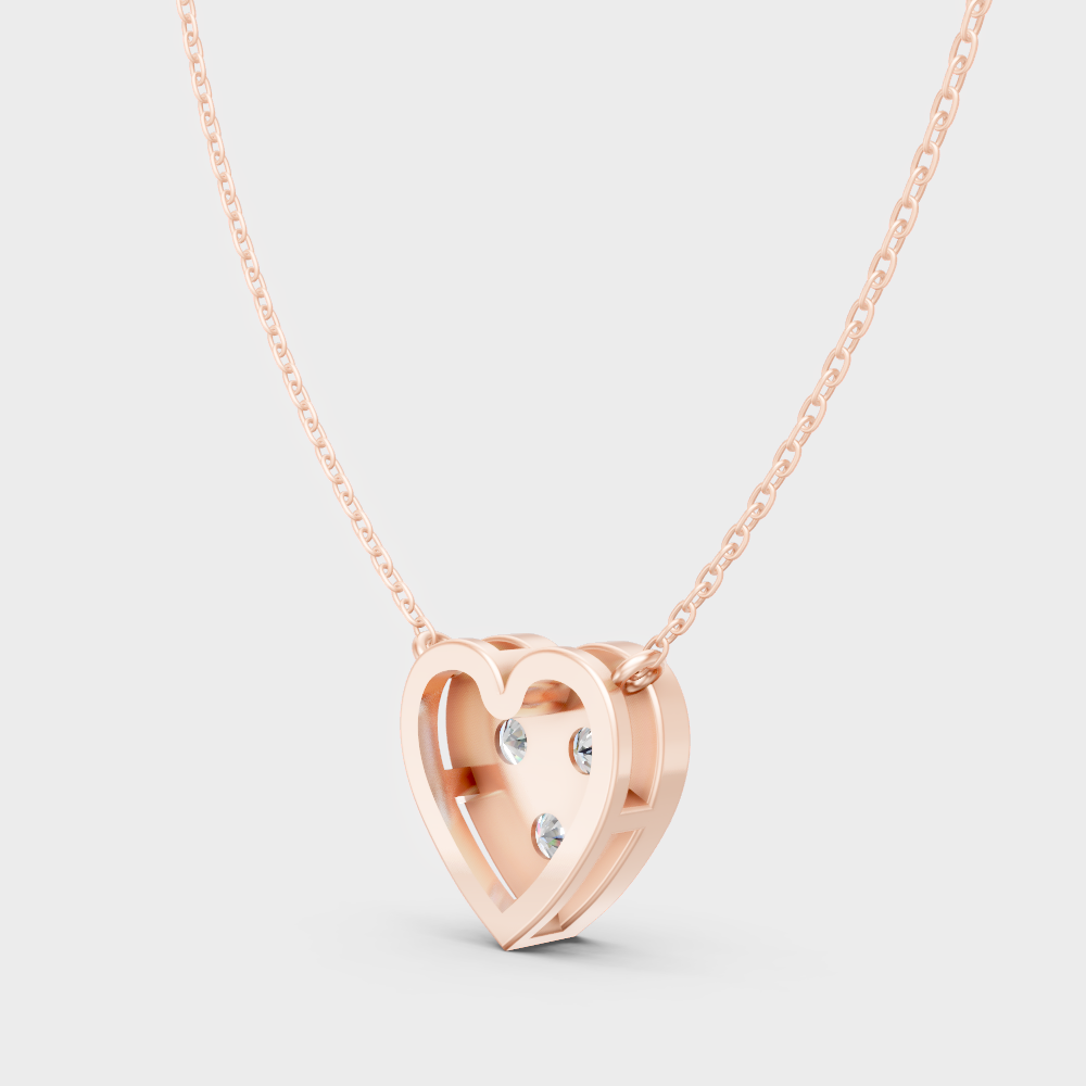 Ethical Lab-Grown Round Diamond Pendant With Chain In Rose Gold