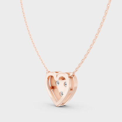 Ethical Lab-Grown Round Diamond Pendant With Chain In Rose Gold