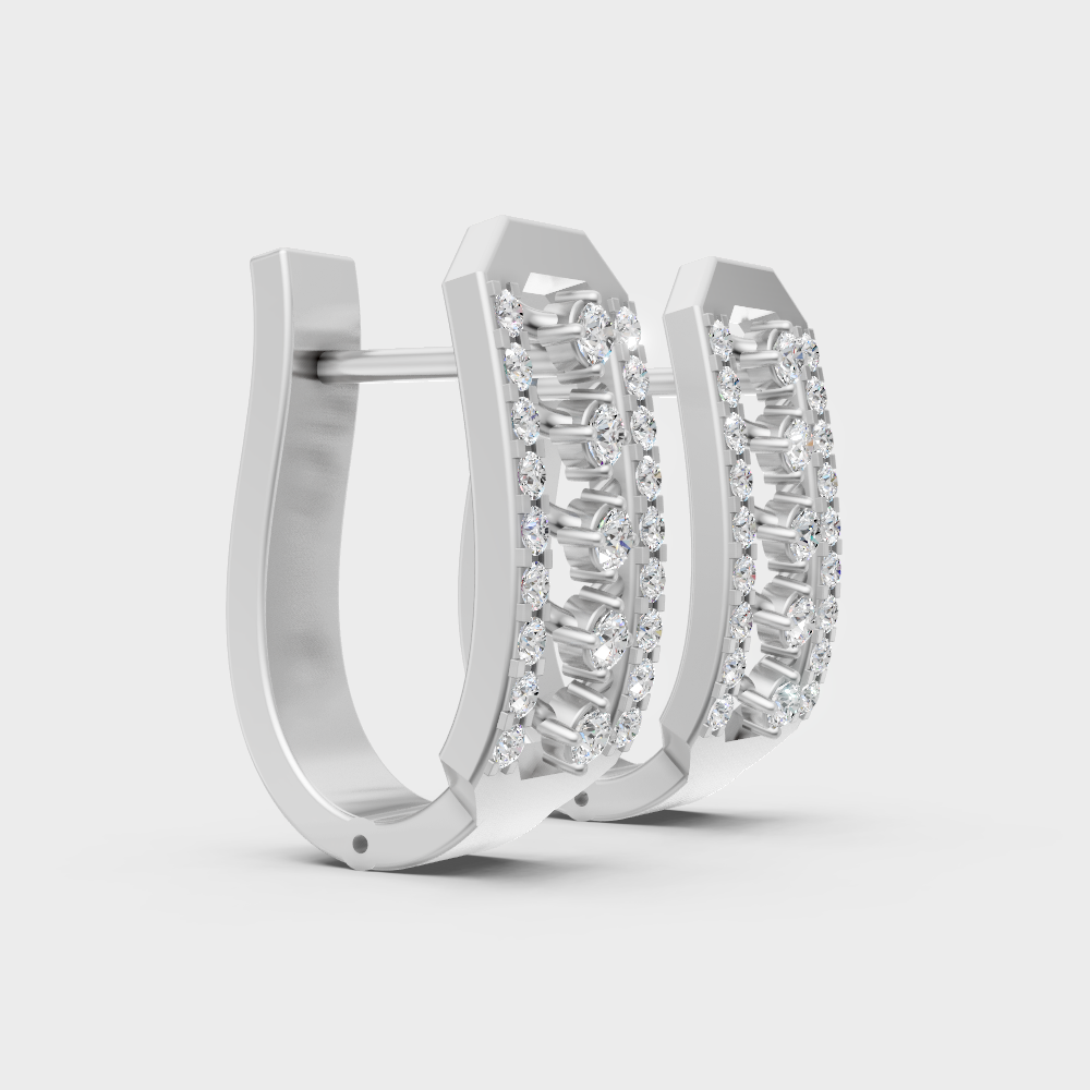 950 Platinum GLI Certified Lab-Grown Diamond Hoop Earrings