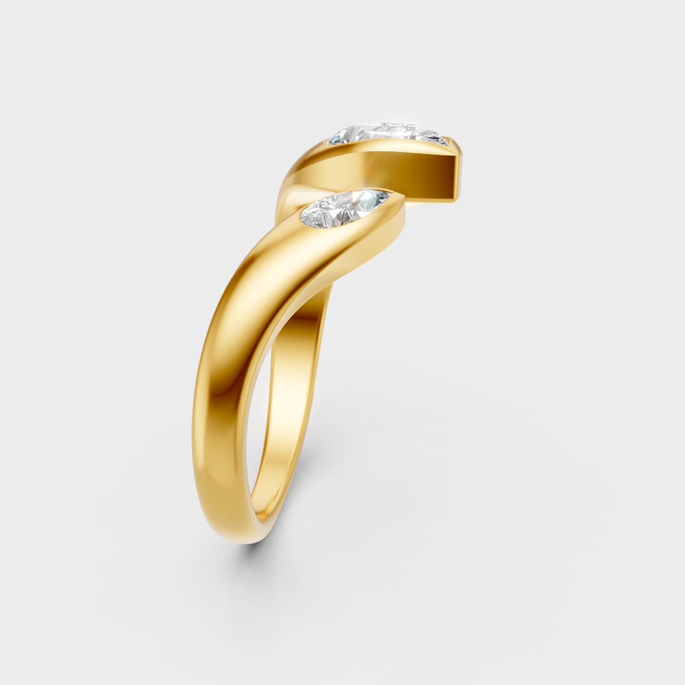 Sustainable yellow gold solitaire with a Gli-certified pear-cut lab-grown diamond