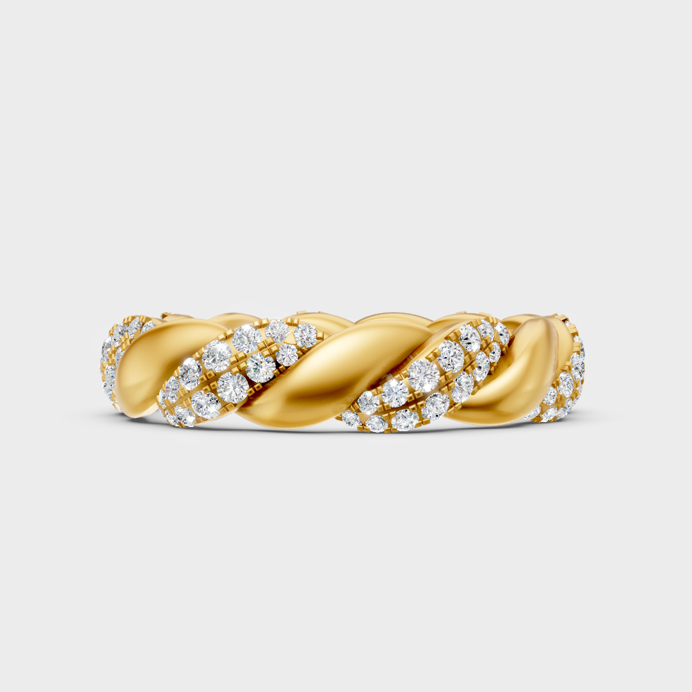 Gli Certified  Round-Cut Lab-Grown Diamond Band In 18K Yellow Gold