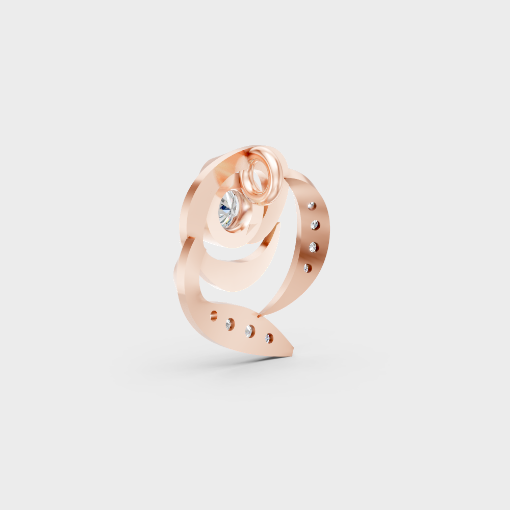Modern 9K Rose Gold Diamond Pendant With A Brilliant Sustainable Diamond