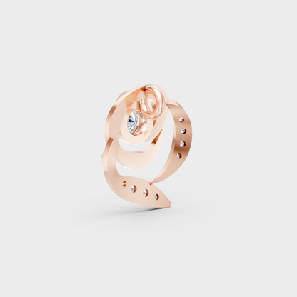 Modern 9K Rose Gold Diamond Pendant With A Brilliant Sustainable Diamond