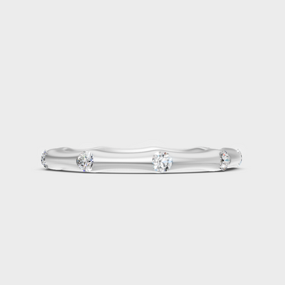 Premium 950 Platinum Round-Cut Lab-Grown Diamond Wedding Band