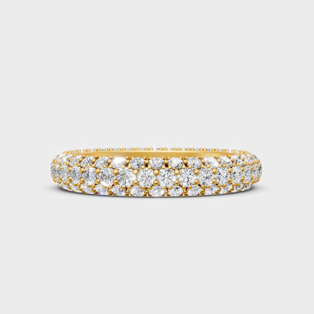 Gli Certified Round-Cut Lab-Grown Diamond Band In 18K Yellow Gold