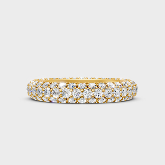 Gli Certified Round-Cut Lab-Grown Diamond Band In 18K Yellow Gold