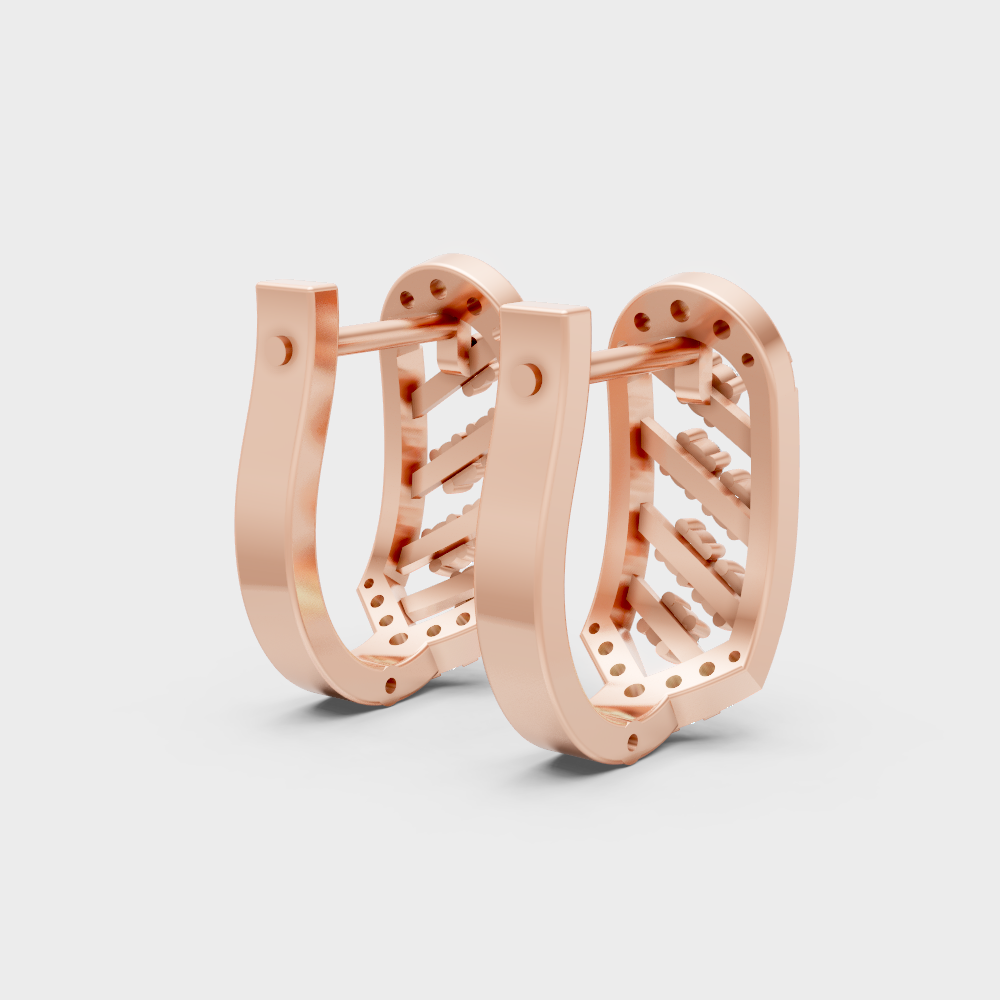 Luxury Rose Gold GLI Certified Diamond Hoop Earrings