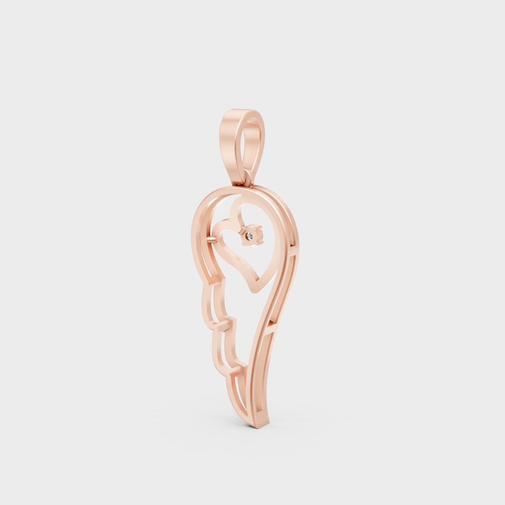 Modern 9K Rose Gold Diamond Pendant With A Brilliant Sustainable Diamond