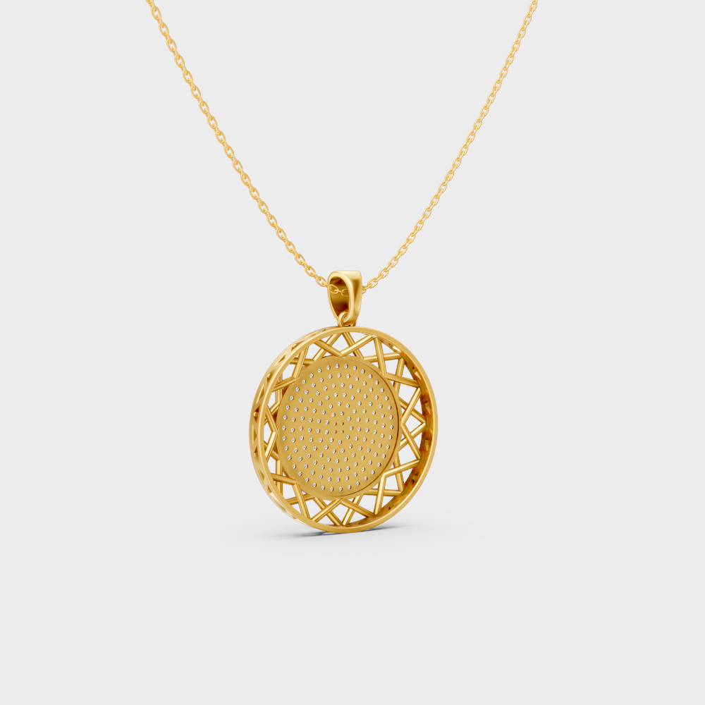 Yellow Gold Round Diamond Pendant For A Luxurious And Ethical Style