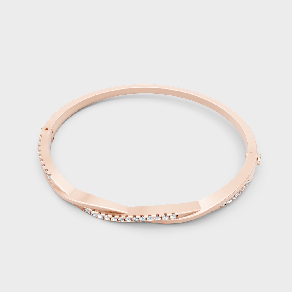 Brilliant Diamond Kada Bracelet Rose Gold