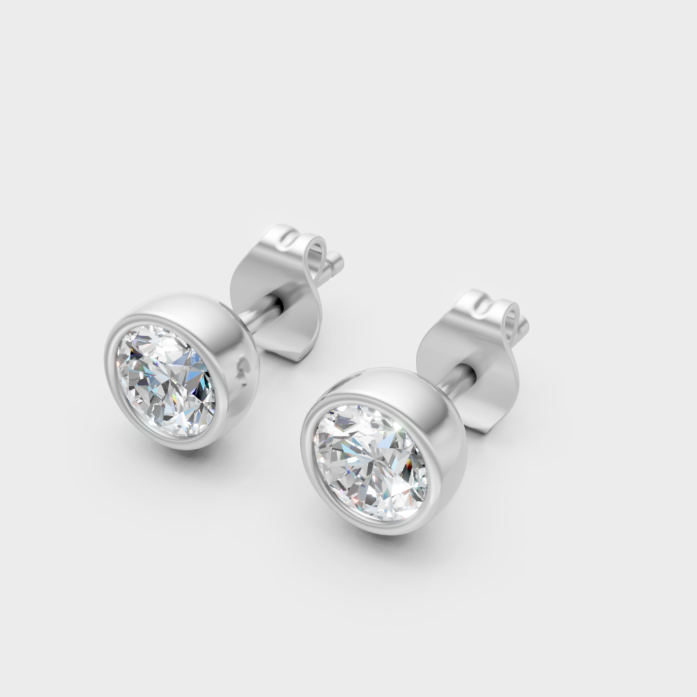 Certified 1 Carat Total Lab-Grown Diamond Earrings In White Gold