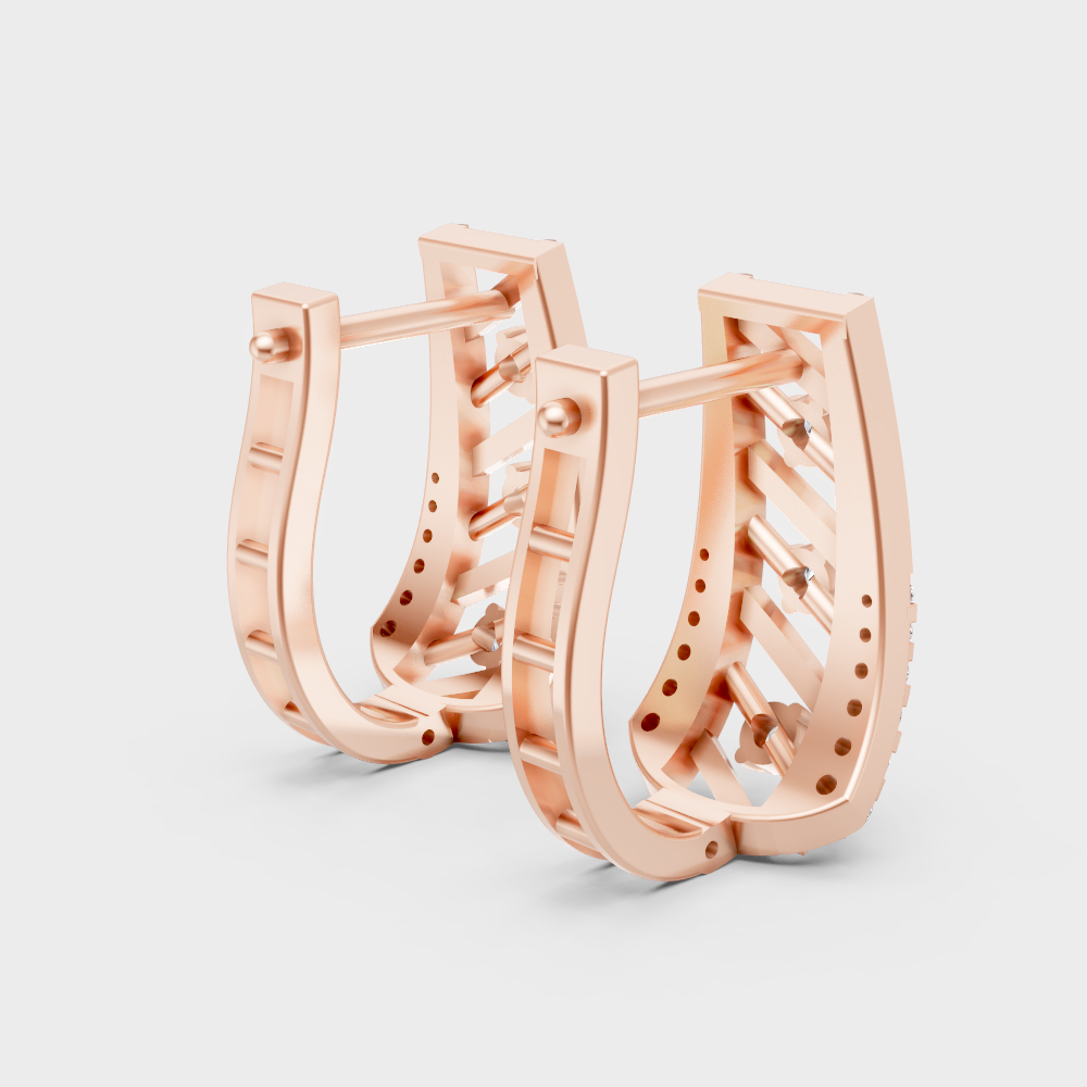 Luxury Rose Gold GLI Certified Diamond Hoop Earrings