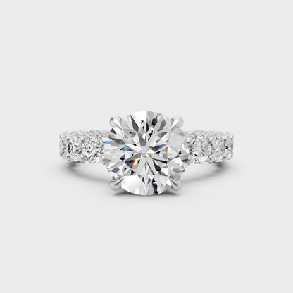 Premium 950 platinum round-cut lab-grown diamond solitaire engagement ring
