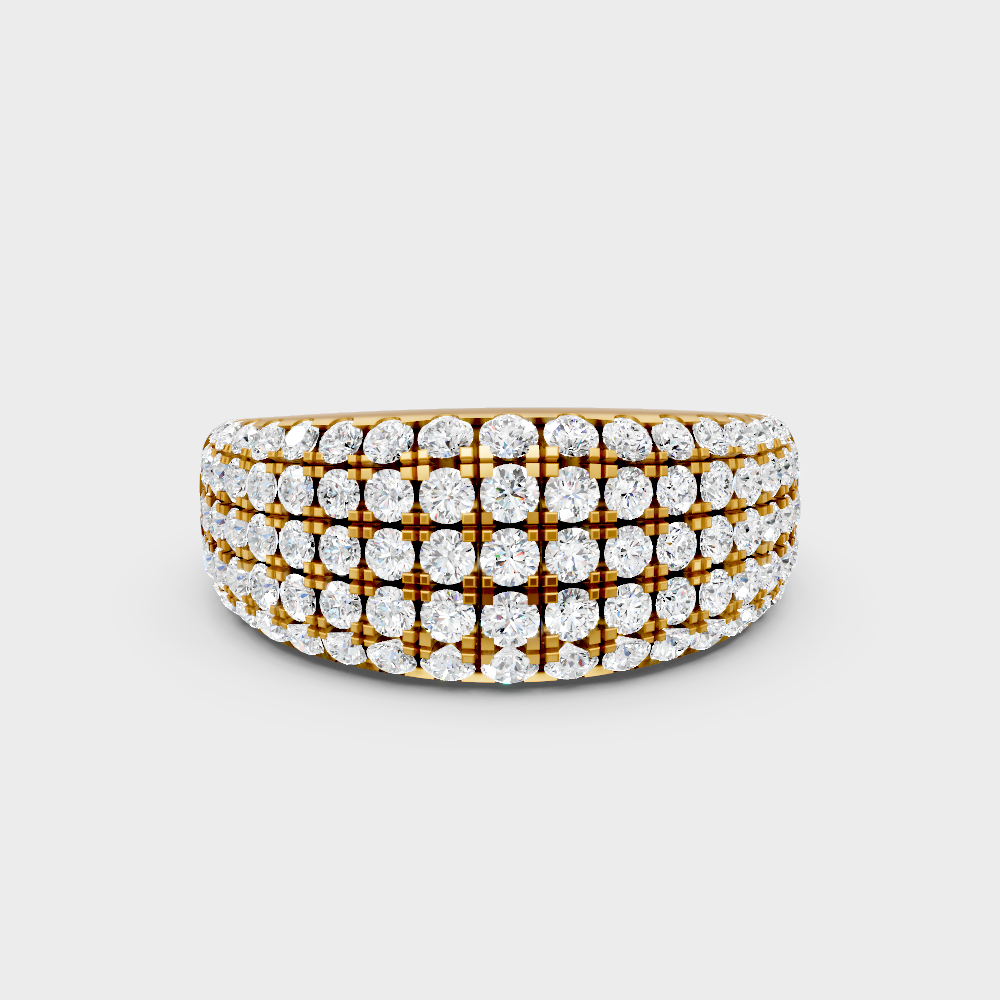 Certified Round-Cut Lab-Grown Diamond Band In 18K Yellow Gold