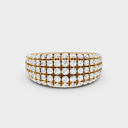 Certified Round-Cut Lab-Grown Diamond Band In 18K Yellow Gold