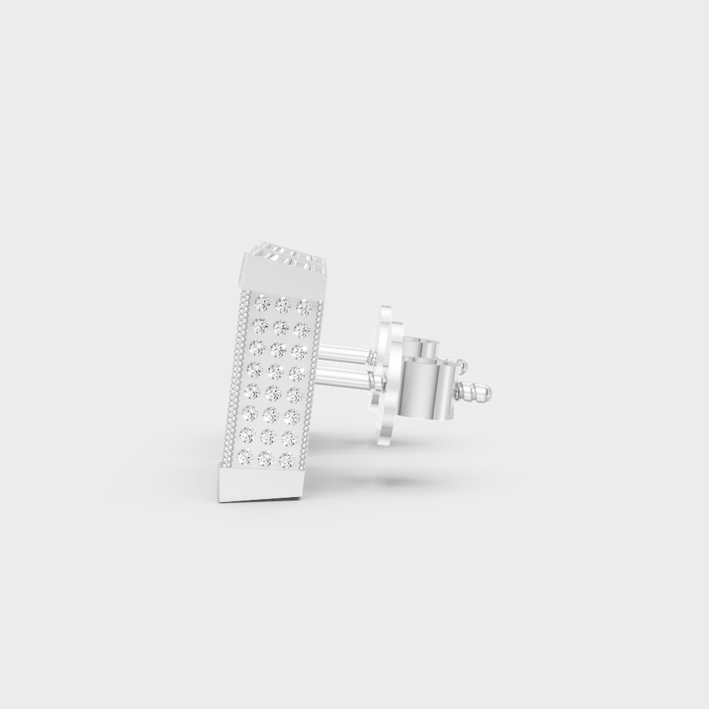 Minimal Men’s Diamond Stud Earrings In Platinum 950 Premium Craftsmanship